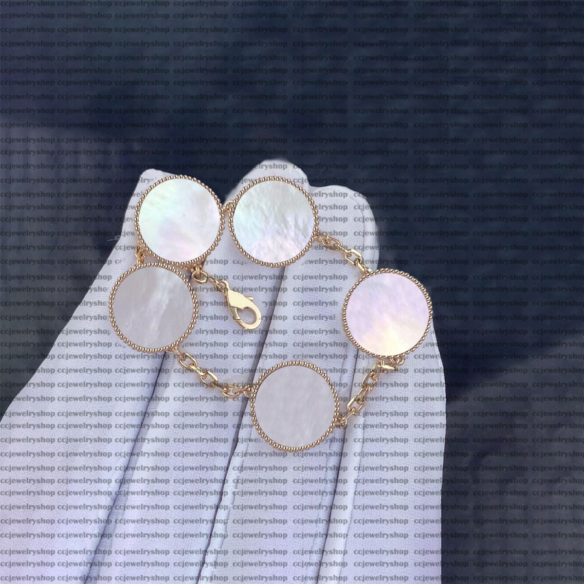 Classic Fashion Charm Bracelets Bangle Chain 18K Gold Agate Shell for Women&Girl Wedding Mother' Day Jewelry Women Bracelet -1
