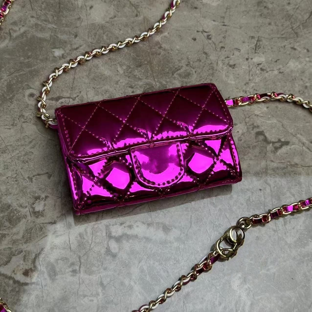 Top Designer Shoulder Bag Chain Handbag Plaid Wallet Double Letter Solid Buckle Sheepskin Caviar Pattern Women Luxury Evening Bag Mini Handbag 7750