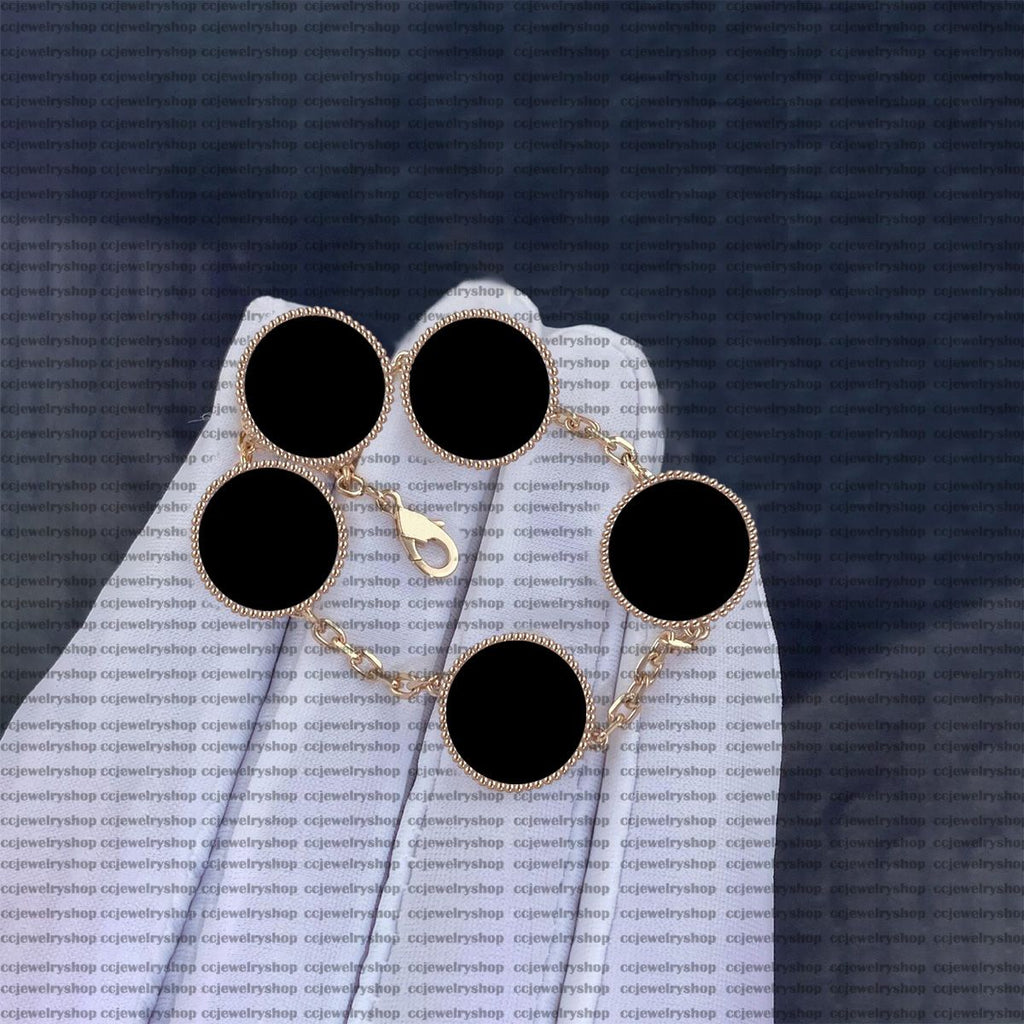 Classic Fashion Charm Bracelets Bangle Chain 18K Gold Agate Shell for Women&Girl Wedding Mother' Day Jewelry Women Bracelet -1