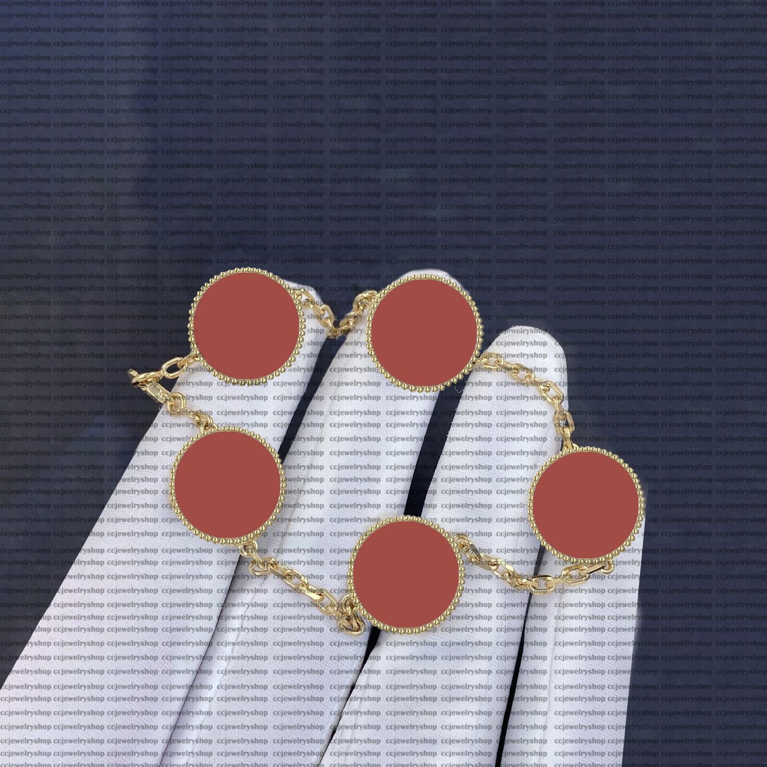 Classic Fashion Charm Bracelets Bangle Chain 18K Gold Agate Shell for Women&Girl Wedding Mother' Day Jewelry Women Bracelet -1