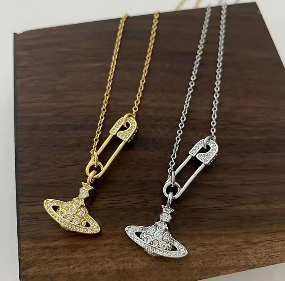 Designer Necklaces Planet Necklaces Sier Gold Moissanite Colorful Necklace Saturn Necklace Royal Party Designer Jewelry