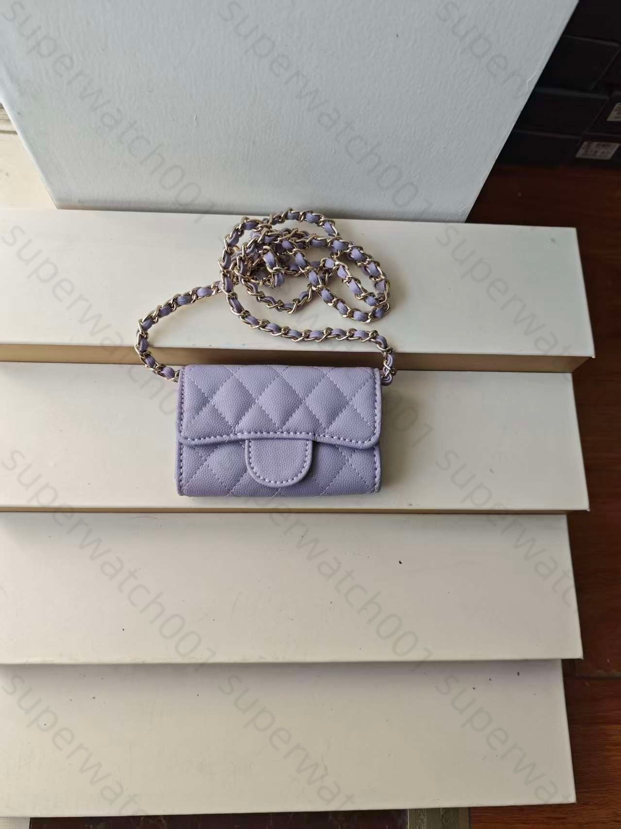 Top Designer Shoulder Bag Chain Handbag Plaid Wallet Double Letter Solid Buckle Sheepskin Caviar Pattern Women Luxury Evening Bag Mini Handbag 7750
