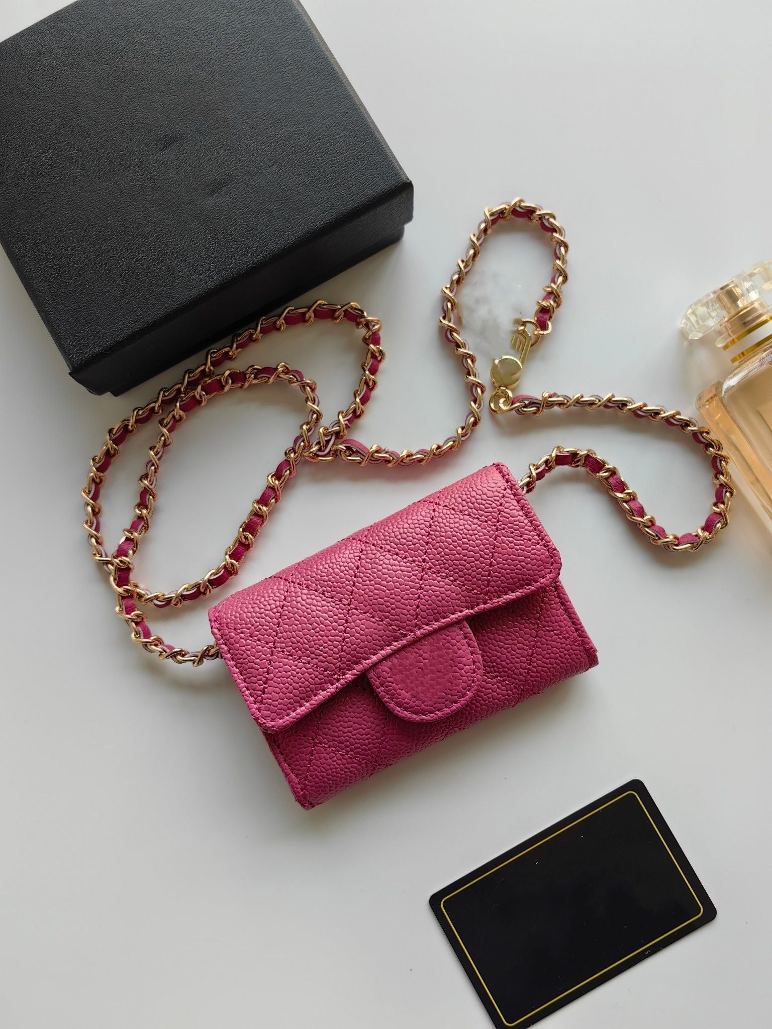 Top Designer Shoulder Bag Chain Handbag Plaid Wallet Double Letter Solid Buckle Sheepskin Caviar Pattern Women Luxury Evening Bag Mini Handbag 7750