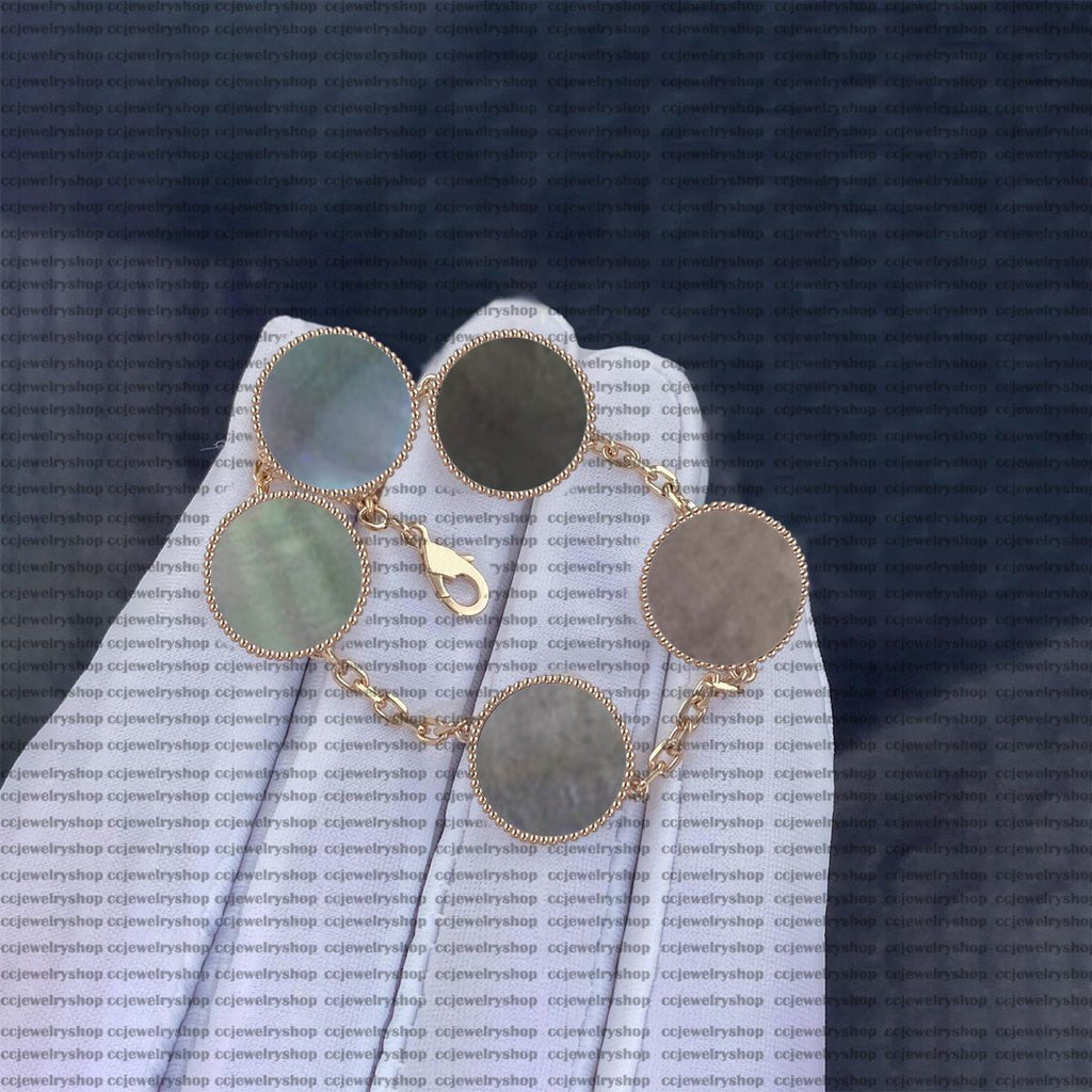 Classic Fashion Charm Bracelets Bangle Chain 18K Gold Agate Shell for Women&Girl Wedding Mother' Day Jewelry Women Bracelet -1