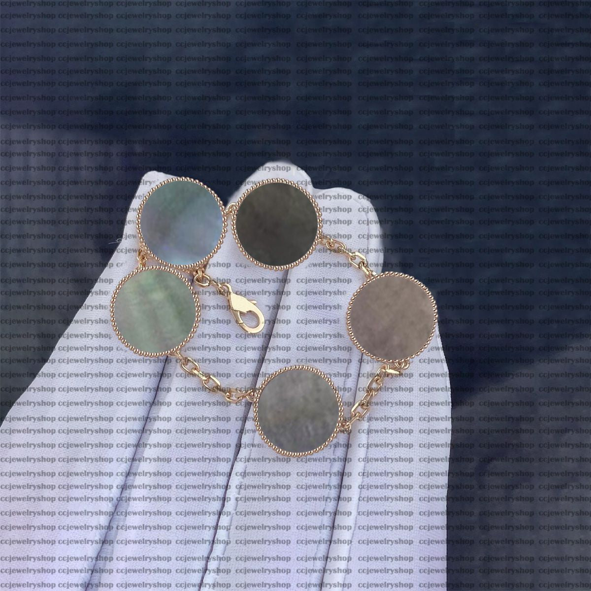 Classic Fashion Charm Bracelets Bangle Chain 18K Gold Agate Shell for Women&Girl Wedding Mother' Day Jewelry Women Bracelet -1