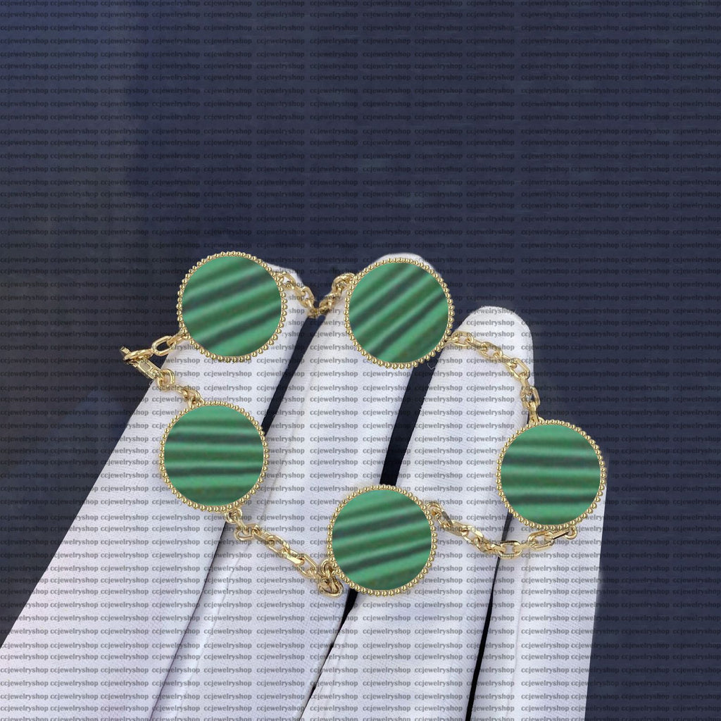 Classic Fashion Charm Bracelets Bangle Chain 18K Gold Agate Shell for Women&Girl Wedding Mother' Day Jewelry Women Bracelet -1