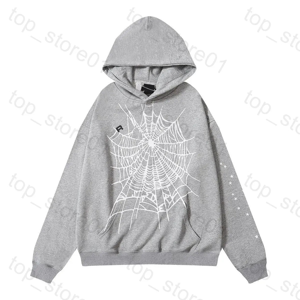 5A Designer Hoodie Mens Web Hoodie for Men 2025 Spider Hoody Women Polo Grid Five Cobweb Pink Spider Hoodies Hip Hop Tracksuit Print Pullover Net Spider Pants Suit 01