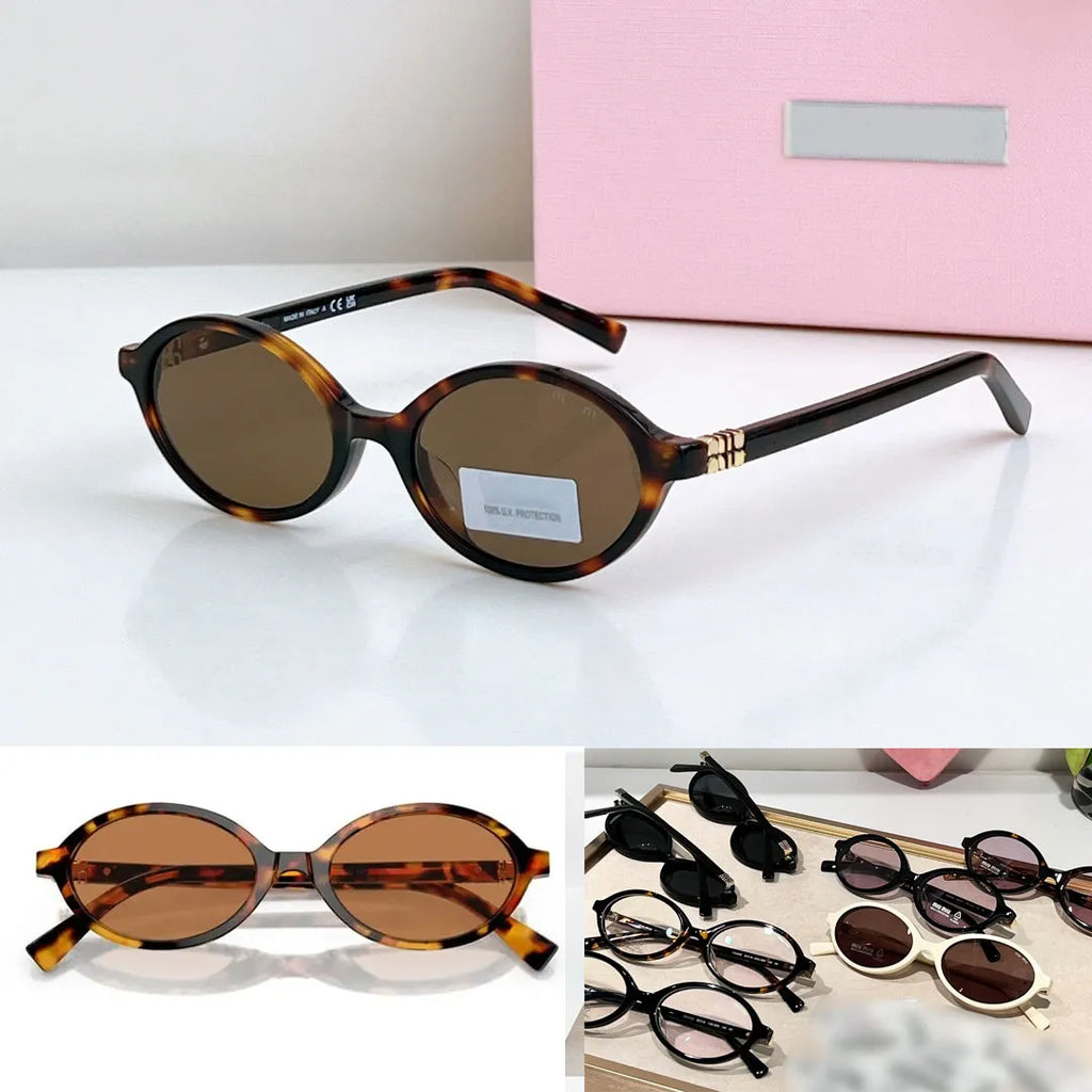 Designer Muimu 04Zs Sunglasses Italian Luxury Fashion Trimui Muir 04Z Oval Sun Glasses Men and Women Tortoise Brown Nerd Sunglasses with Box