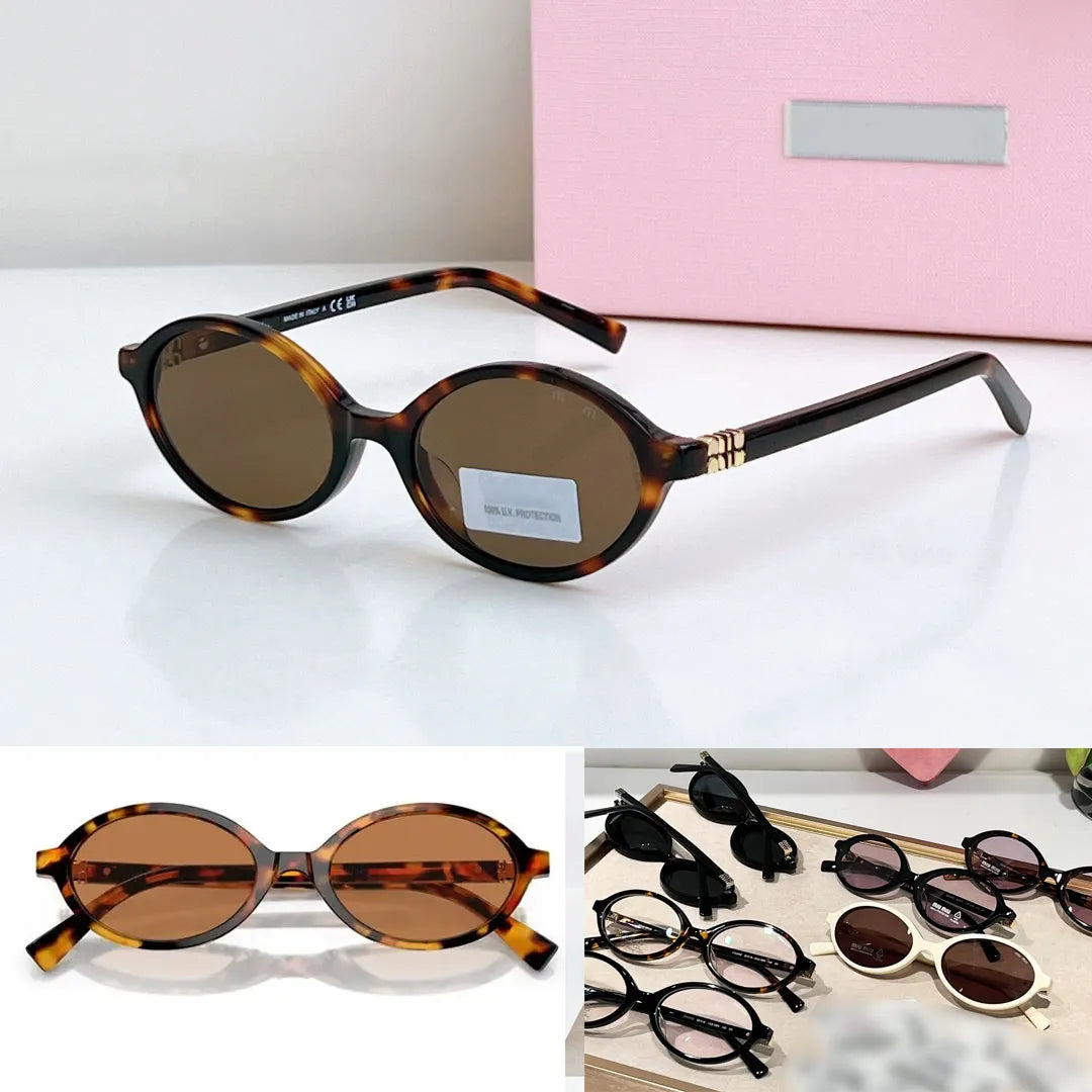 Designer Muimu 04Zs Sunglasses Italian Luxury Fashion Trimui Muir 04Z Oval Sun Glasses Men and Women Tortoise Brown Nerd Sunglasses with Box
