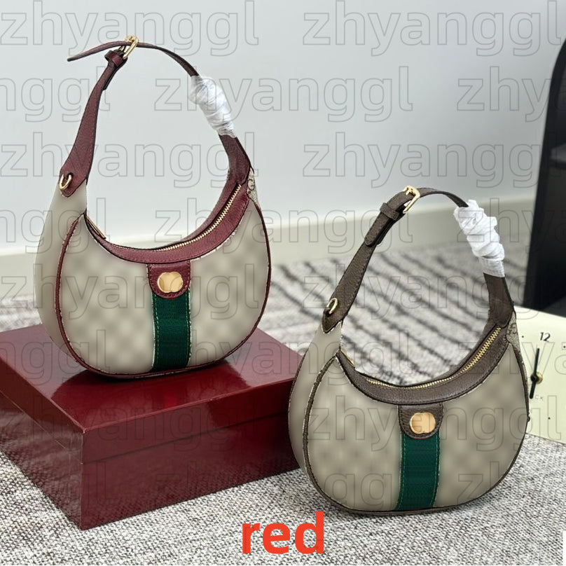 High Quality Handbag Ophidias Designer Bag Women Large Capacity Emblem Tote Bag Luxury Canvas Half Moon Bag Fashion Crossbody Shoulder Bag Vintage Beach Travel Bag
