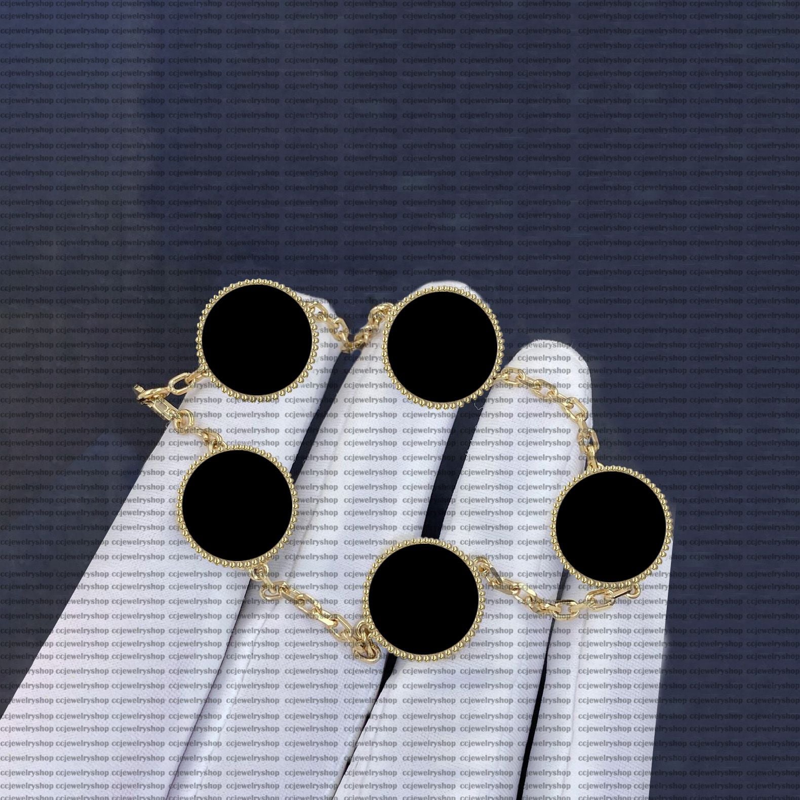 Classic Fashion Charm Bracelets Bangle Chain 18K Gold Agate Shell for Women&Girl Wedding Mother' Day Jewelry Women Bracelet -1