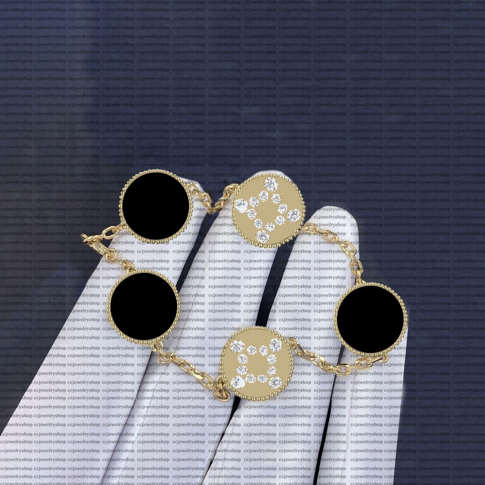 Classic Fashion Charm Bracelets Bangle Chain 18K Gold Agate Shell for Women&Girl Wedding Mother' Day Jewelry Women Bracelet -1