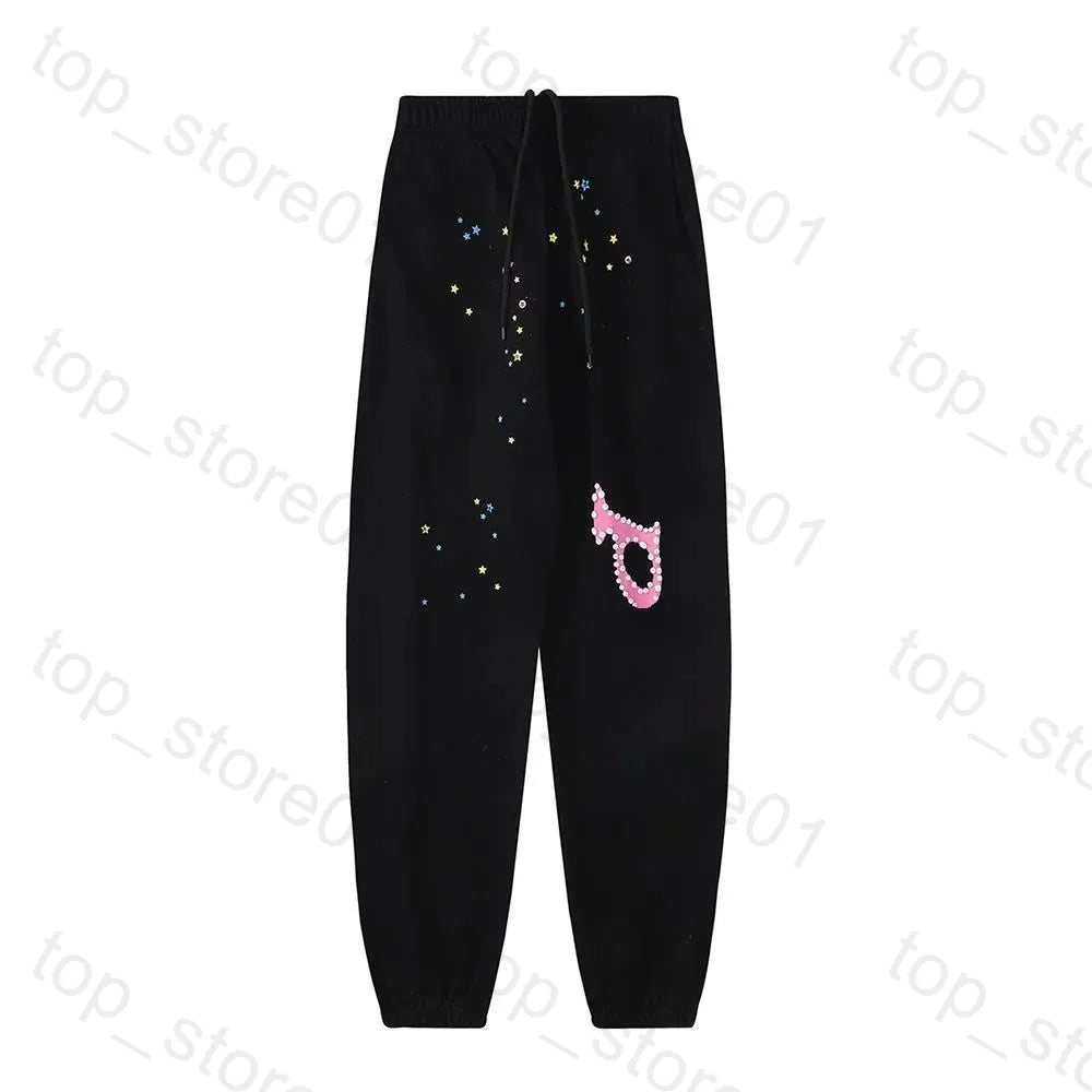 5A Designer Hoodie Mens Web Hoodie for Men 2025 Spider Hoody Women Polo Grid Five Cobweb Pink Spider Hoodies Hip Hop Tracksuit Print Pullover Net Spider Pants Suit 01