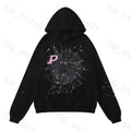 5A Designer Hoodie Mens Web Hoodie for Men 2025 Spider Hoody Women Polo Grid Five Cobweb Pink Spider Hoodies Hip Hop Tracksuit Print Pullover Net Spider Pants Suit 01