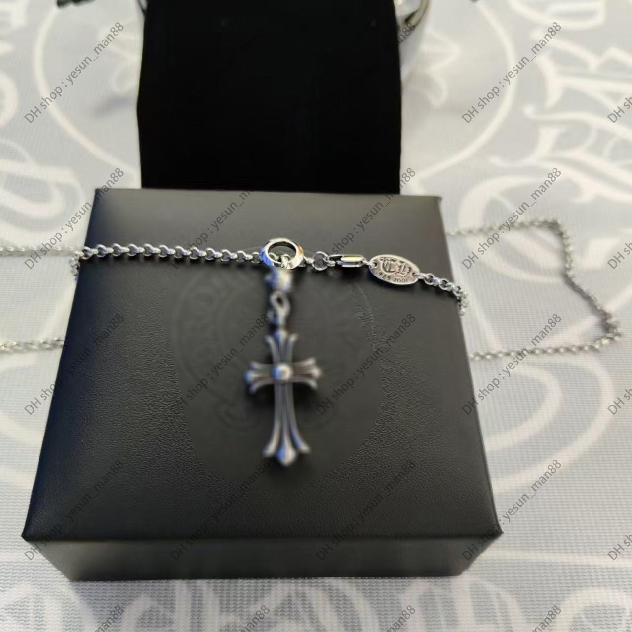 Chrome Necklace Bold Letter Cross Women Chromes Necklaces Designer Brand Flower Pendant Chain Men Chromed Jewelry Necklace A2Fr