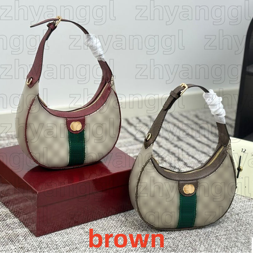 High Quality Handbag Ophidias Designer Bag Women Large Capacity Emblem Tote Bag Luxury Canvas Half Moon Bag Fashion Crossbody Shoulder Bag Vintage Beach Travel Bag