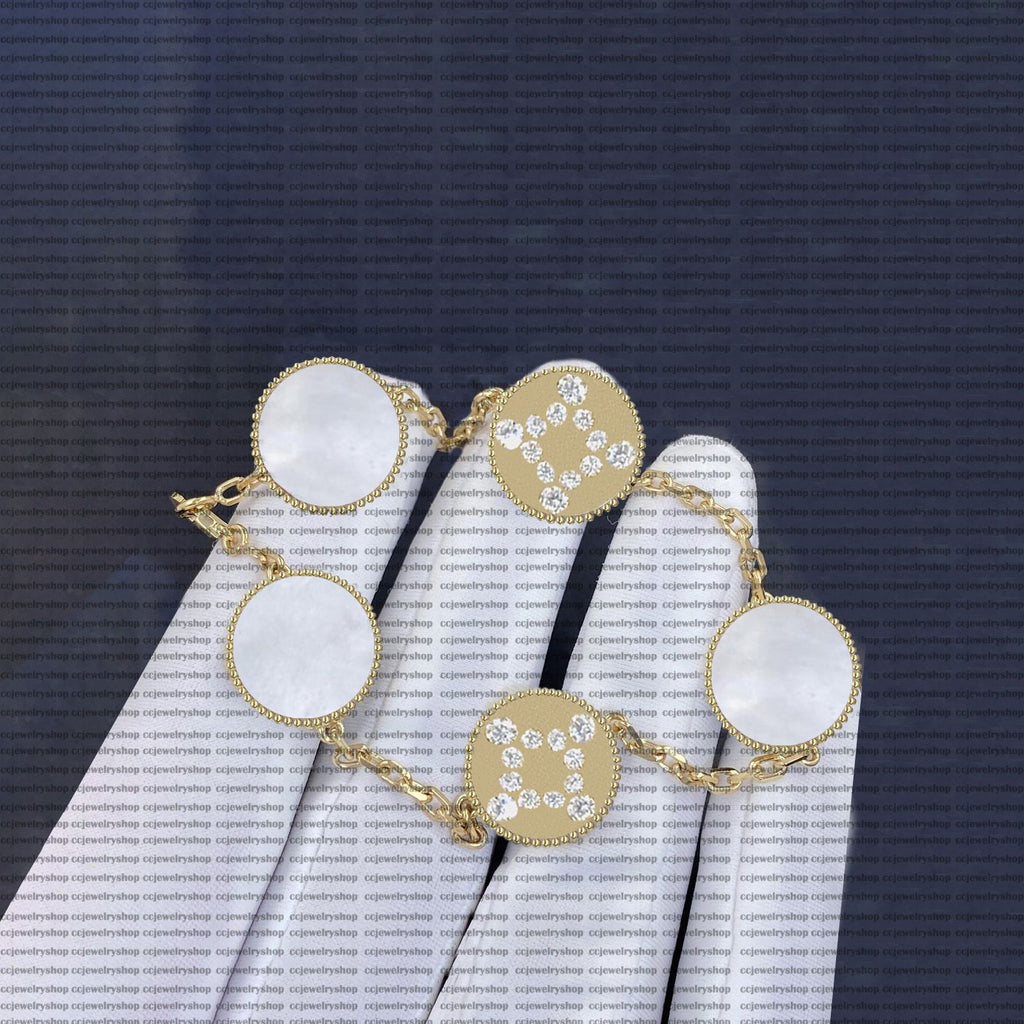 Classic Fashion Charm Bracelets Bangle Chain 18K Gold Agate Shell for Women&Girl Wedding Mother' Day Jewelry Women Bracelet -1