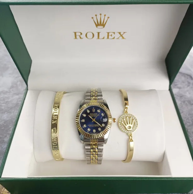3Pcs Set Watch Luxury Designer High Quality Women Pink Dial Hollow Strap Fashion Gold Bracelet Quartz Wristwatch Student Ladies Watches Reloj Mujer with Box A3269