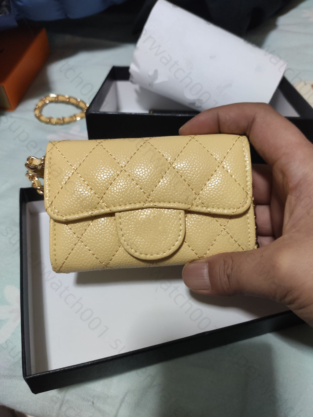 Top Designer Shoulder Bag Chain Handbag Plaid Wallet Double Letter Solid Buckle Sheepskin Caviar Pattern Women Luxury Evening Bag Mini Handbag 7750