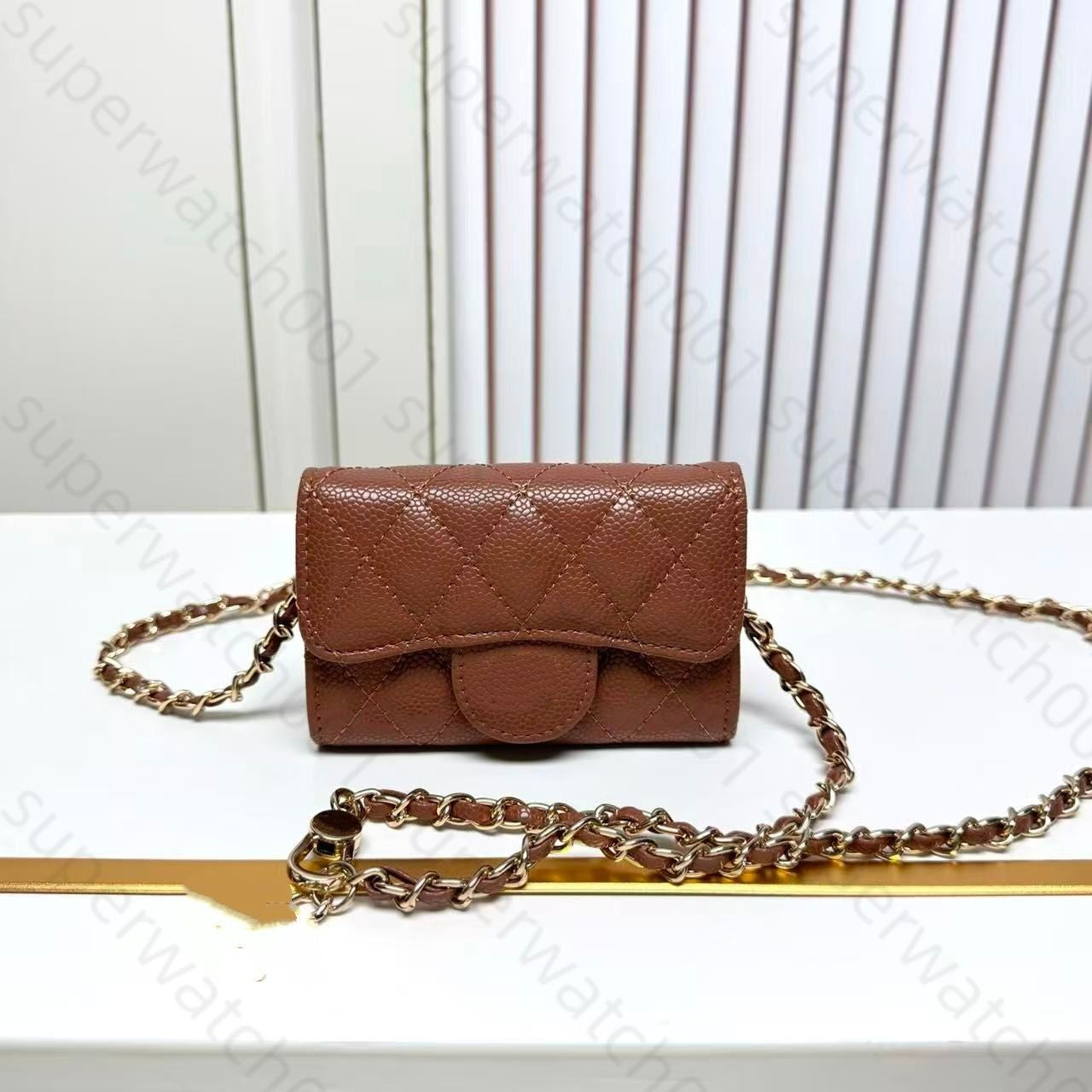 Top Designer Shoulder Bag Chain Handbag Plaid Wallet Double Letter Solid Buckle Sheepskin Caviar Pattern Women Luxury Evening Bag Mini Handbag 7750