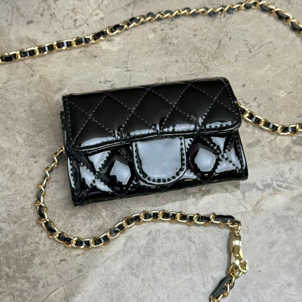 Top Designer Shoulder Bag Chain Handbag Plaid Wallet Double Letter Solid Buckle Sheepskin Caviar Pattern Women Luxury Evening Bag Mini Handbag 7750