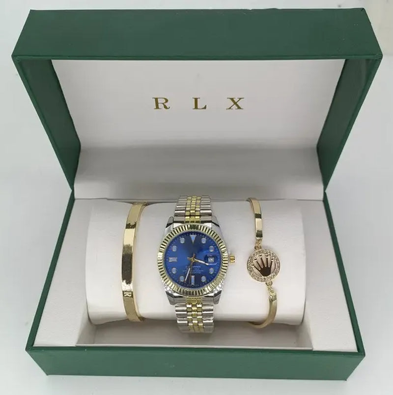 3Pcs Set Watch Luxury Designer High Quality Women Pink Dial Hollow Strap Fashion Gold Bracelet Quartz Wristwatch Student Ladies Watches Reloj Mujer with Box A3269