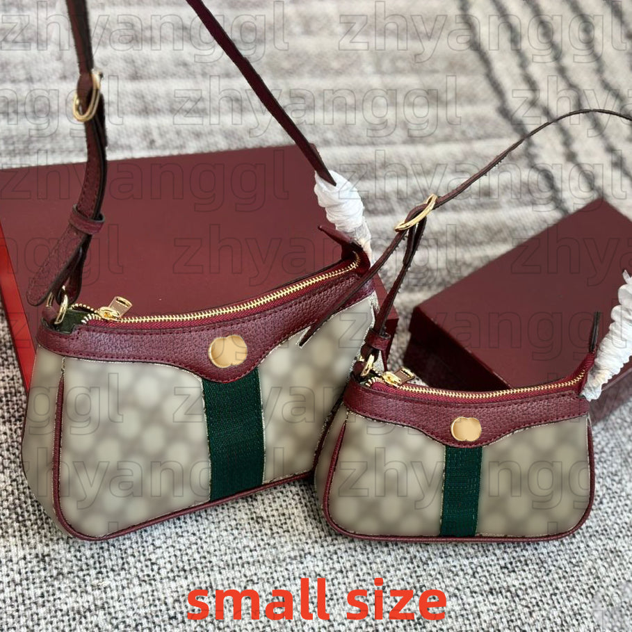 High Quality Handbag Ophidias Designer Bag Women Large Capacity Emblem Tote Bag Luxury Canvas Half Moon Bag Fashion Crossbody Shoulder Bag Vintage Beach Travel Bag