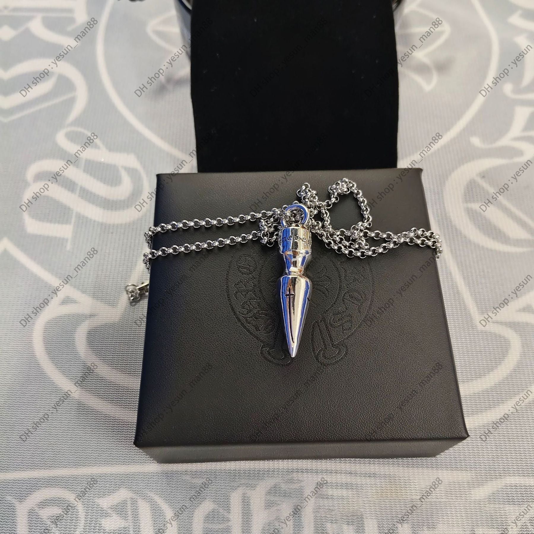 Chrome Necklace Bold Letter Cross Women Chromes Necklaces Designer Brand Flower Pendant Chain Men Chromed Jewelry Necklace A2Fr