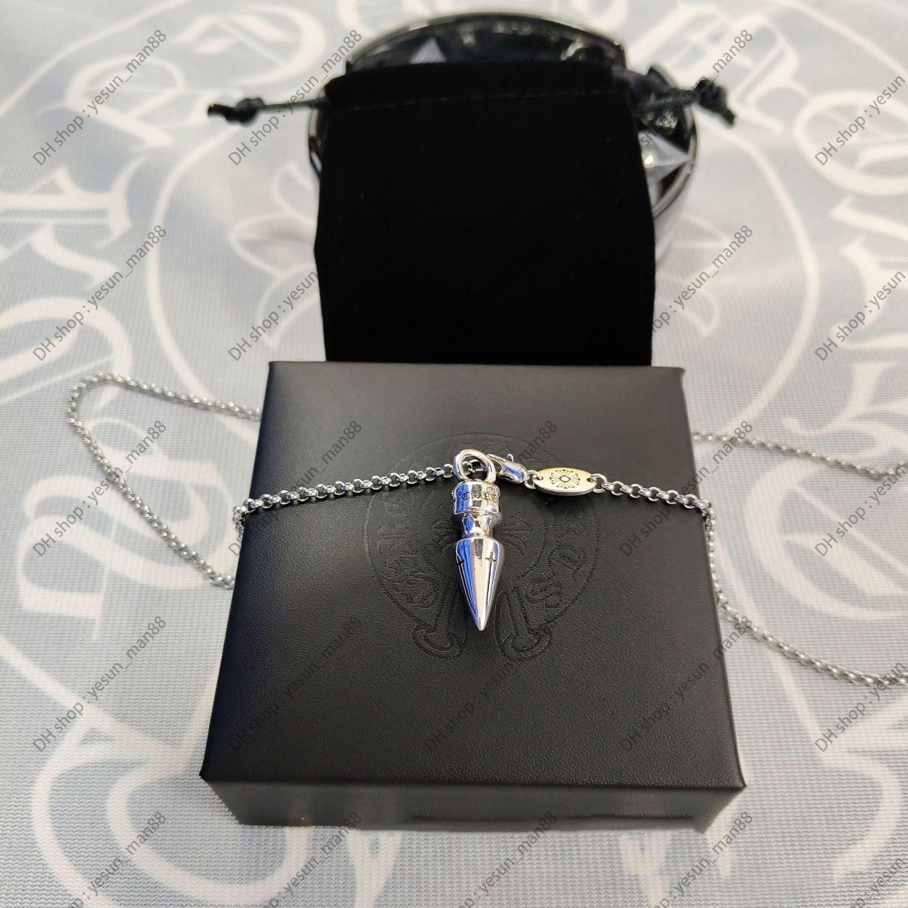 Chrome Necklace Bold Letter Cross Women Chromes Necklaces Designer Brand Flower Pendant Chain Men Chromed Jewelry Necklace A2Fr