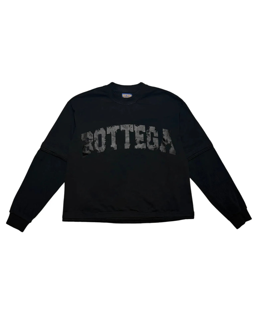 Street Letter Printed round Neck Fake Two Piece Long Sleeved T-Shirt for Men and Women Y2K Fashionable Casual Loose Top Trendy Couple