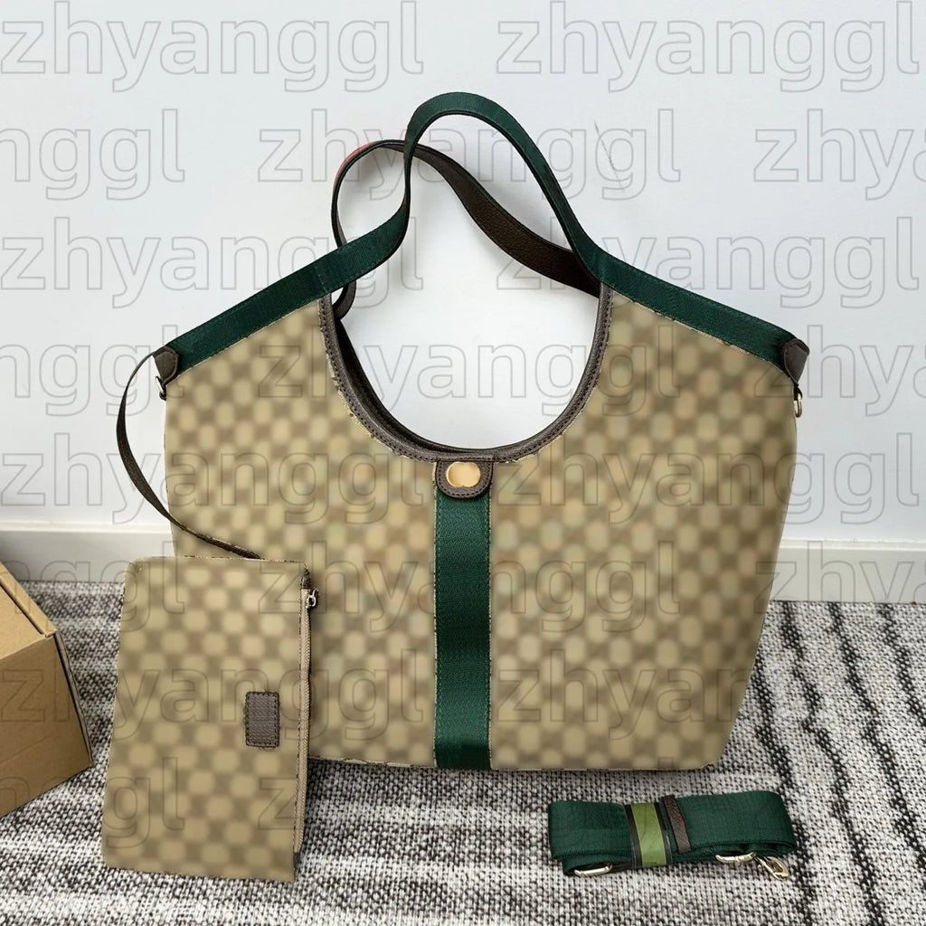 High Quality Handbag Ophidias Designer Bag Women Large Capacity Emblem Tote Bag Luxury Canvas Half Moon Bag Fashion Crossbody Shoulder Bag Vintage Beach Travel Bag