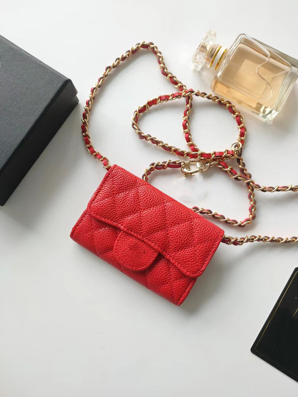 Top Designer Shoulder Bag Chain Handbag Plaid Wallet Double Letter Solid Buckle Sheepskin Caviar Pattern Women Luxury Evening Bag Mini Handbag 7750