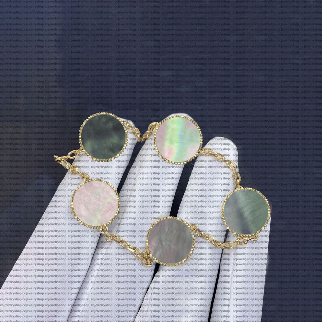 Classic Fashion Charm Bracelets Bangle Chain 18K Gold Agate Shell for Women&Girl Wedding Mother' Day Jewelry Women Bracelet -1